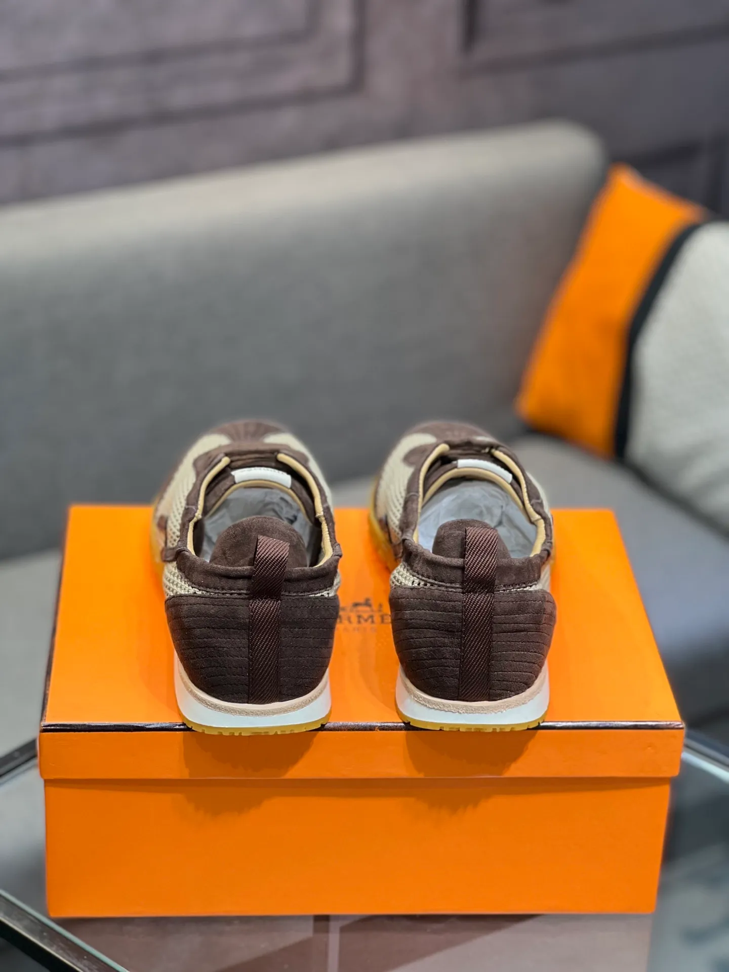 Men's shoes 💰700 [HERMES] Hermès - High-end quality original order 🔍🔍 - Upper: 🔝 cowhide suede splicing design - Inner lining: imported mixed sheepskin - Outsole: TPR foam · Rubber: two-color combined molding outsole - Super high quality control · Fine workmanship: highlighted (high-end, luxury, grade) -Size: 38-44 (45, 46, can be customized)